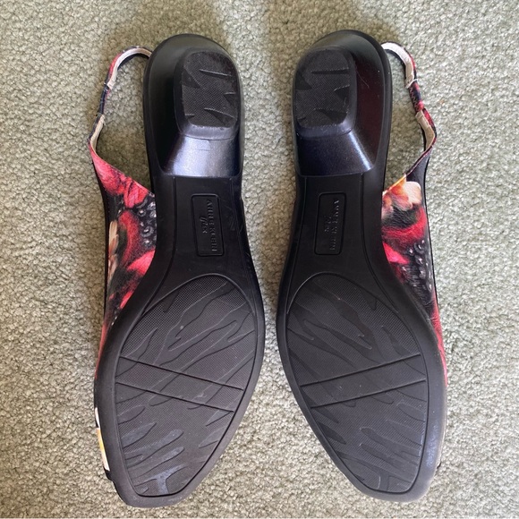 Anne Klein "iflex" 1.5" Heel Peep Toe Slingback Floral and Black ~10 M~ Classy - Picture 8 of 13